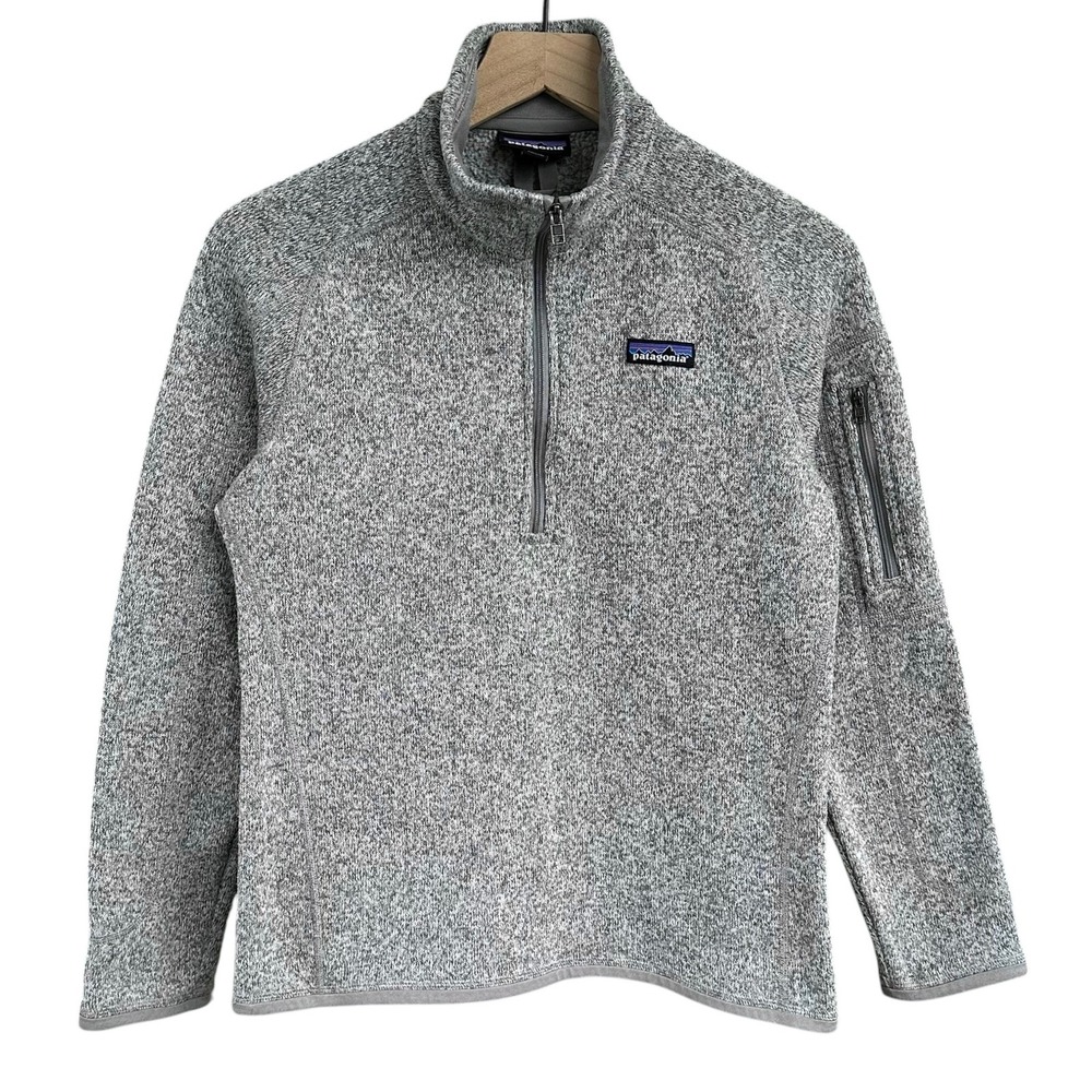 Patagonia Womens Better Sweater 1/4 Zip Fleece Pullover Grey Heather Medium